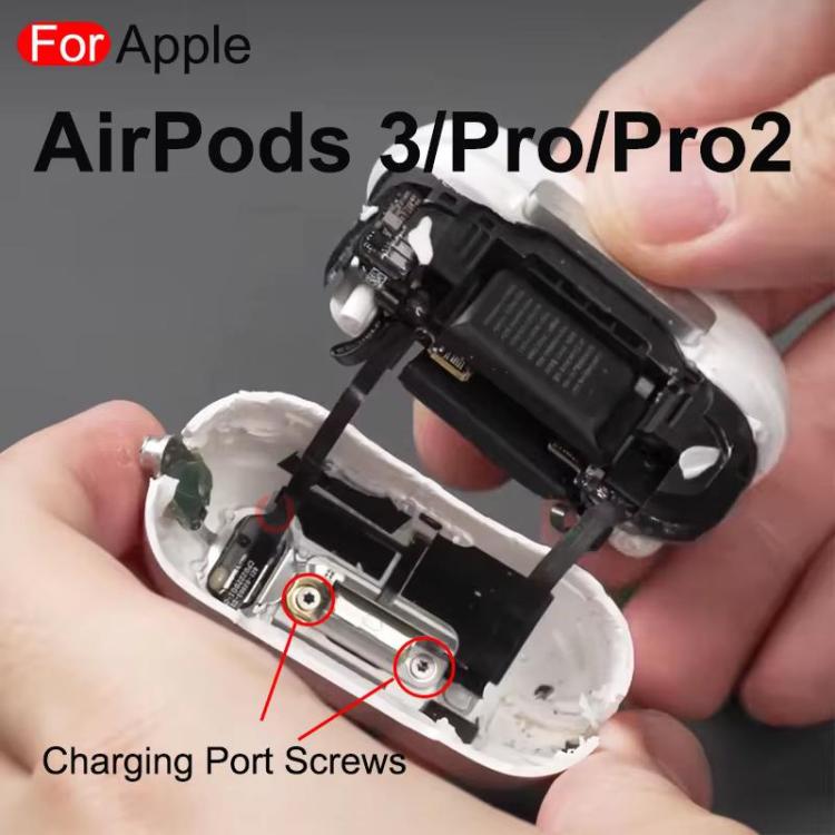 Vis de fixation pour port de charge du boîtier d'écouteurs (10 pièces, 1,5 x 2,8 mm) pour AirPods 3 / Pro 2 / AirPods Pro