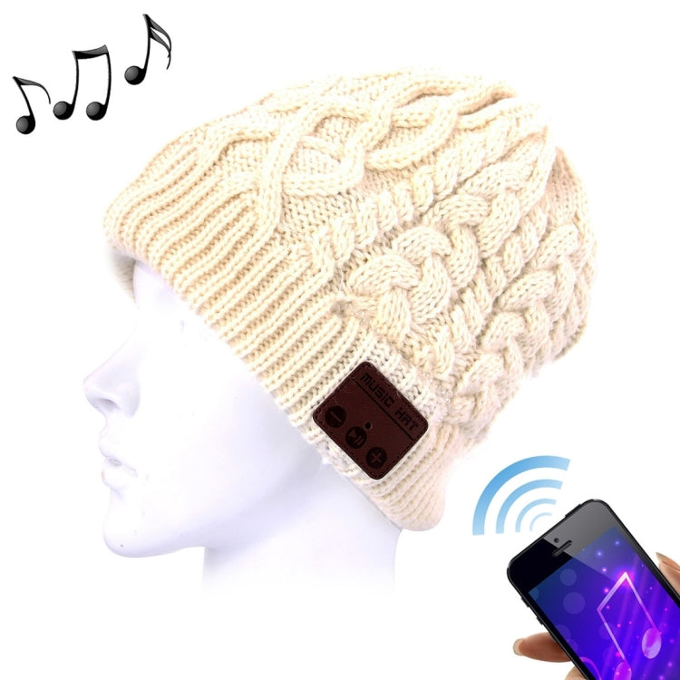 Casque Bluetooth tricoté texturé ondulé, bonnet d'hiver chaud avec micro pour garçons, filles et adultes