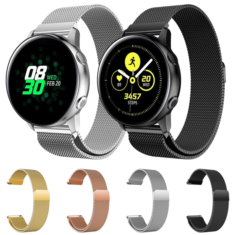 Milanis Bracelet de montre magnétique en maille d'acier inoxydable pour Galaxy Watch Active 20 mm