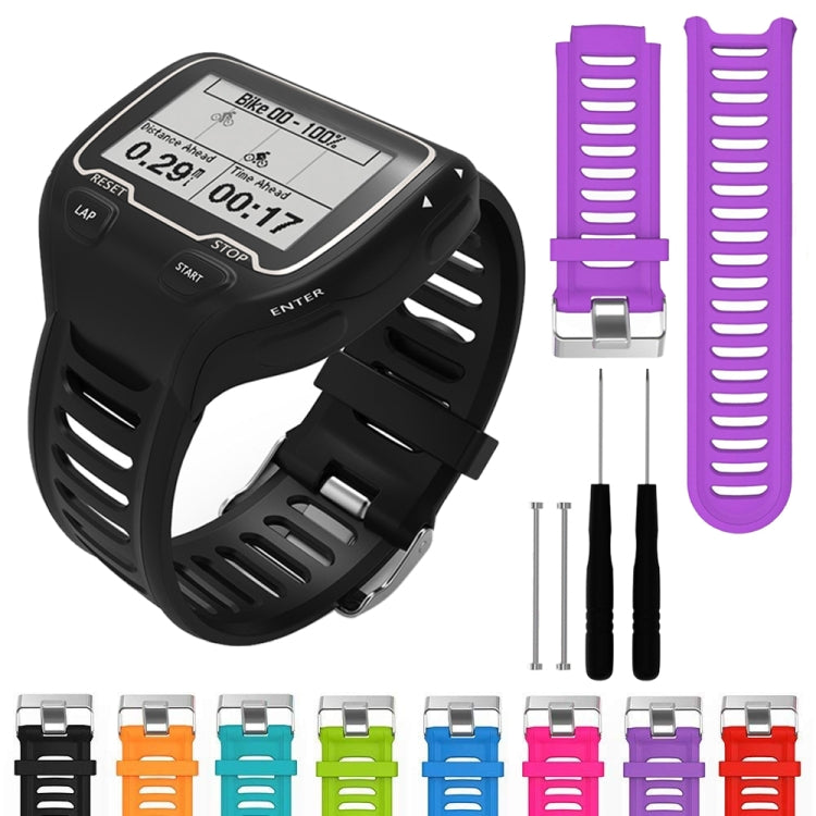 Bracelet de montre en silicone de couleur unie pour Garmin Forerunner 910XT
