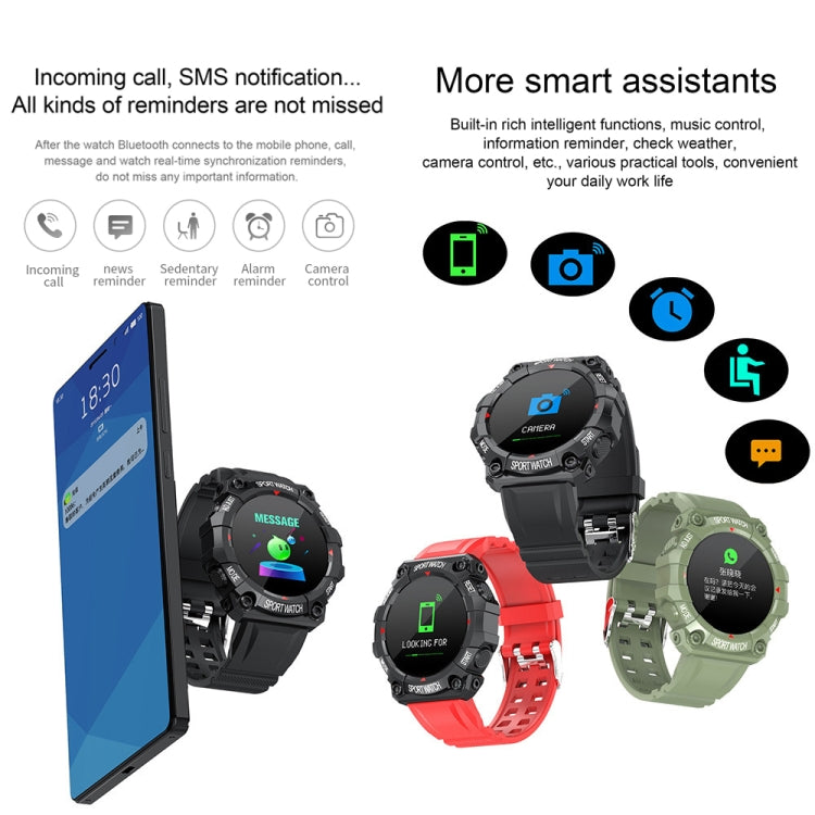 Montre intelligente de sport à écran rond couleur FD68 de 1,3 pouces, prise en charge de la fréquence cardiaque/mode multisports, FD68