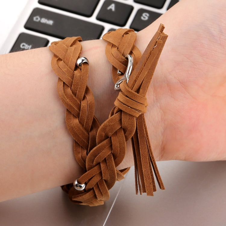 Pour Fitbit Charge 2 Weave Bracelet de remplacement en cuir véritable Bracelet de montre