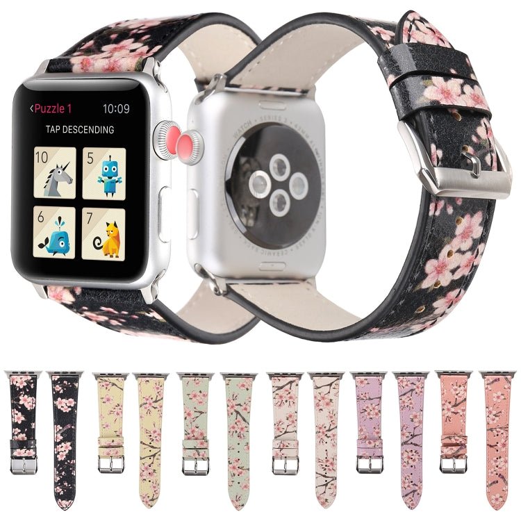 Bracelets de rechange en cuir de la série Plum pour Apple Watch Series 6 & SE & 5 & 4 40mm / 3 & 2 & 1 38mm, For Apple Watch Series 8&7 41mm / SE 2&6&SE&5&4 40mm / 3&2&1 38mm, For Apple Watch Series 7 41mm / 6 & SE & 5 & 4 40mm / 3 & 2 & 1 38mm