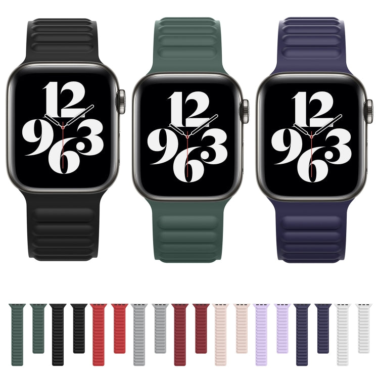 Bracelet de montre à chaîne magnétique en silicone pour Apple Watch Series 6 & SE & 5 & 4 44mm / 3 & 2 & 1 42mm, For Apple Watch Series 7 45mm / 6 & SE & 5 & 4 44mm / 3 & 2 & 1 42mm