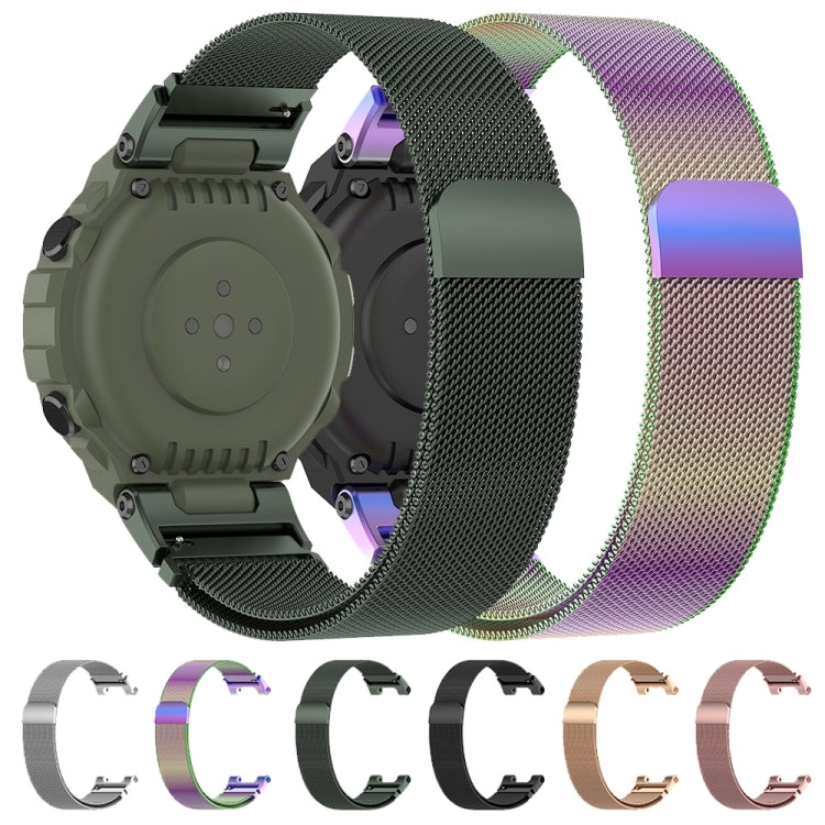 Bracelet de montre de remplacement en métal magnétique milanais, For Amazfit T-Rex Pro / Amazfit T-Rex