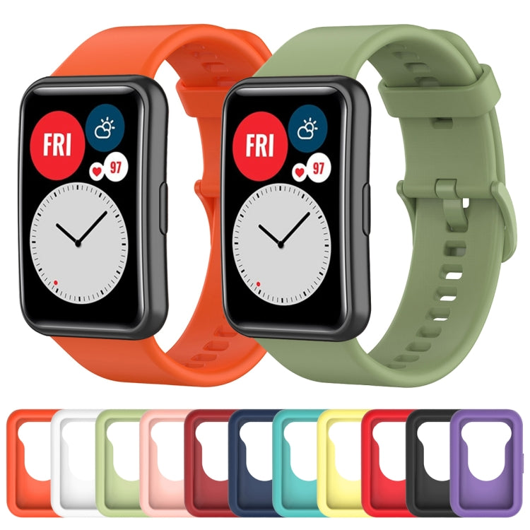 Pour Huawei Watch Fit Housse de protection en silicone + Kit de bracelet de montre en silicone