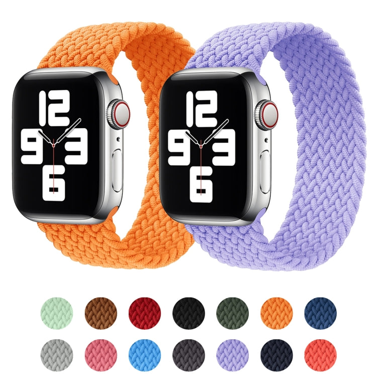Bracelet de montre en nylon tressé à tête métallique de couleur unie pour Apple Watch Series 6 & SE & 5 & 4 40mm / 3 & 2 & 1 38mm, XS 128mm, S 135mm, M 145mm, L 155mm