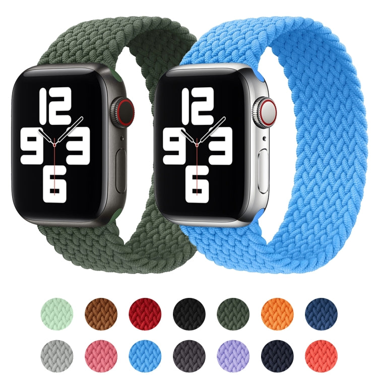 Bracelet de rechange en nylon tressé à tête métallique de couleur unie pour Apple Watch Series 6 & SE & 5 & 4 44mm / 3 & 2 & 1 42mm, XS 135mm, S 145mm, M 155mm, L 165mm