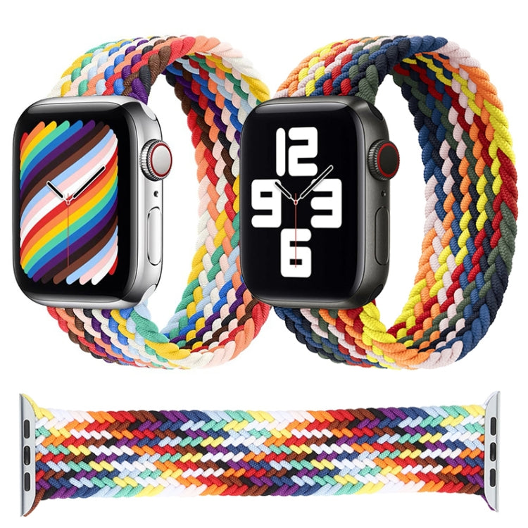 Bracelets de montre de rechange à boucle unique tressée arc-en-ciel, taille : S 135 mm pour Apple Watch Series 6 & SE & 5 & 4 44 mm / 3 & 2 & 1 42 mm, S 135mm 44mm / 42mm