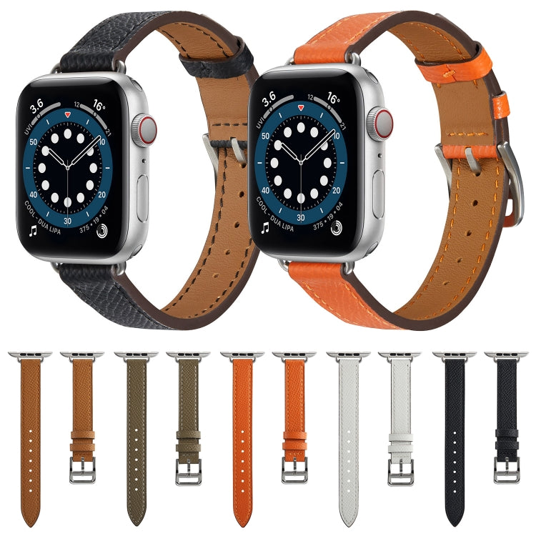 Bracelet de montre en cuir de style B pour la série Apple Watch, 7 45mm / 6 & SE & 5 & 4 44mm / 3 & 2 & 1 42mm, 7 41mm / 6 & SE & 5 & 4 40mm / 3 & 2 & 1 38mm