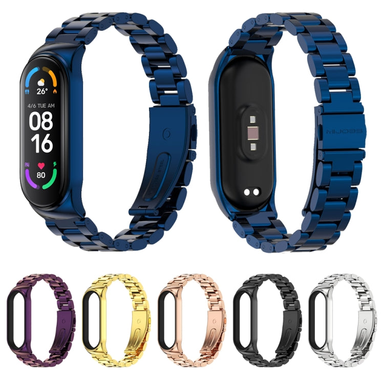 Pour Xiaomi Mi Band 6/5/4/3 CS Métal Trois Perles En Acier Inoxydable Bracelet De Remplacement