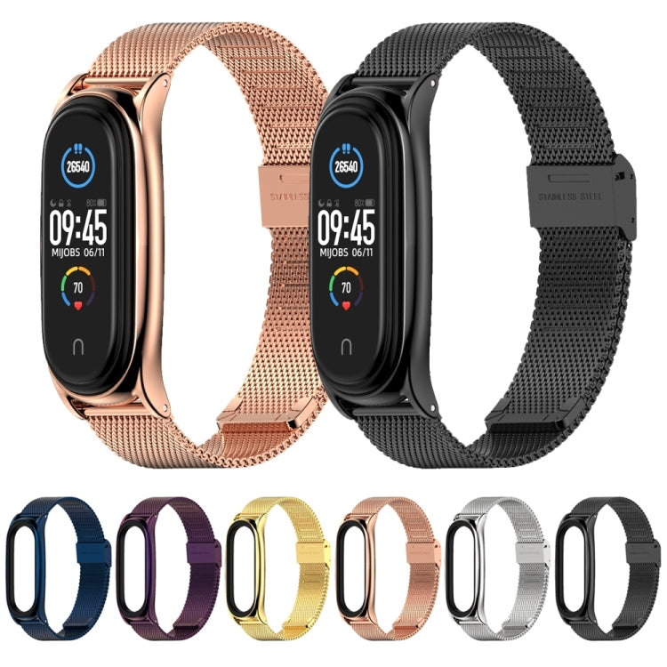 Pour Xiaomi Mi Band 6/5/4/3 Mijobs Milan Buckle Plus Bracelet de remplacement en acier inoxydable