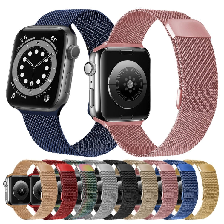 Bracelet de montre de remplacement à élasticité magnétique milanaise à double section pour la série Apple Watch, 7 45mm / 6 & SE & 5 & 4 44mm / 3 & 2 & 1 42mm, 7 41mm / 6 & SE & 5 & 4 40mm / 3 & 2 & 1 38mm
