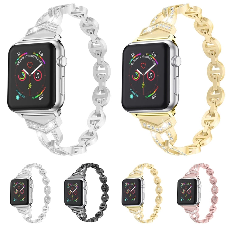 Bracelet de montre de remplacement en acier inoxydable diamant pour la série Apple Watch, 7 41mm / 6 & SE & 5 & 4 40mm / 3 & 2 & 1 38mm, 7 45mm / 6 & SE & 5 & 4 44mm / 3 & 2 & 1 42mm