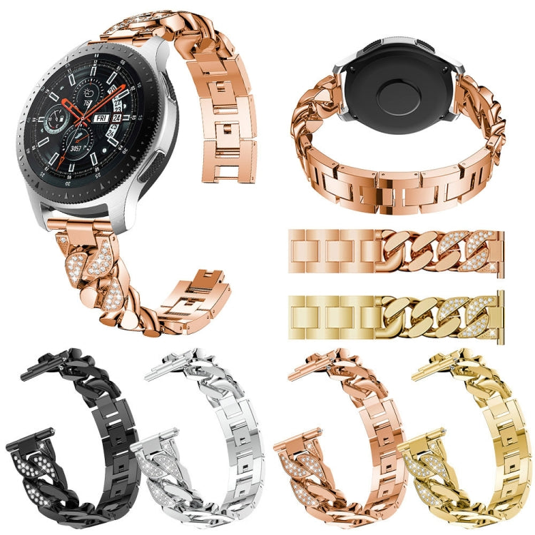 Bracelet de montre universel de rechange pour chaîne en denim à une rangée de diamants de 22 mm, For Garmin Vivoactive 4 / Venu 2