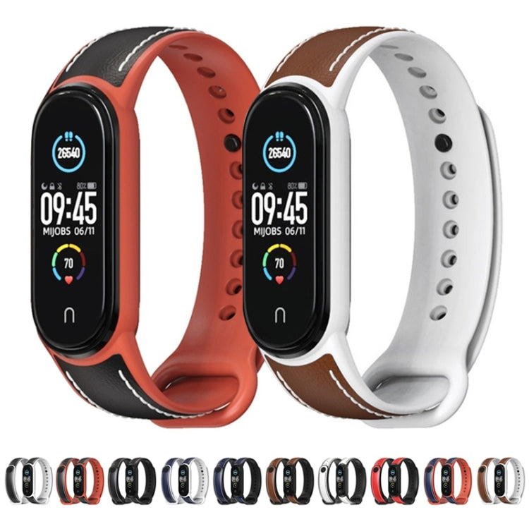MIJOBS TPU + bracelet de remplacement en cuir, For Xiaomi Mi Band 5 / 6