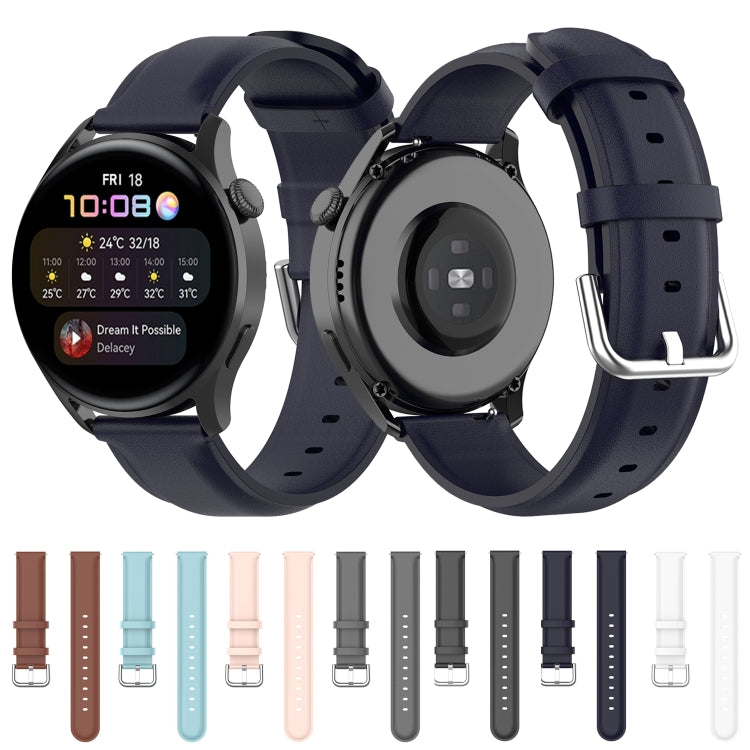 Bracelet de montre en cuir à queue ronde, For Huawei Watch GT 3 46mm/GT Runner, For Huawei Watch GT 3 42mm