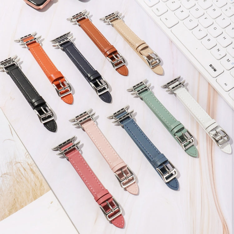 Bracelet de montre en cuir de vachette de 14 mm pour la série Apple Watch, 7 41mm/6&SE&5&4 40mm/3&2&1 38mm, 7 45mm/6&SE&5&4 44mm/3&2&1 42mm