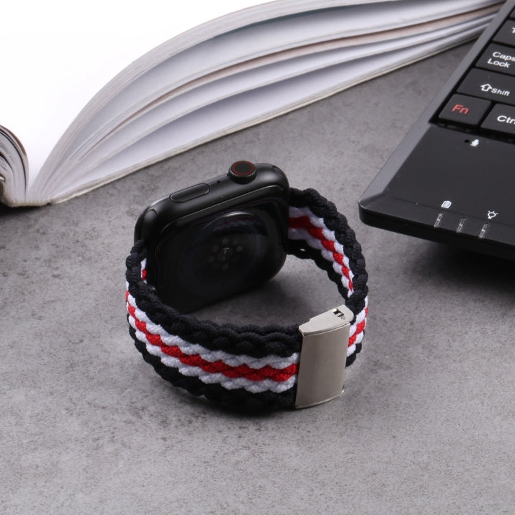 Bracelet de montre tressé à texture verticale pour la série Apple Watch, 7 41mm / 6&SE&5&4 40mm / 3&2&1 38mm, 7 45mm / 6&SE&5&4 44mm / 3&2&1 42mm