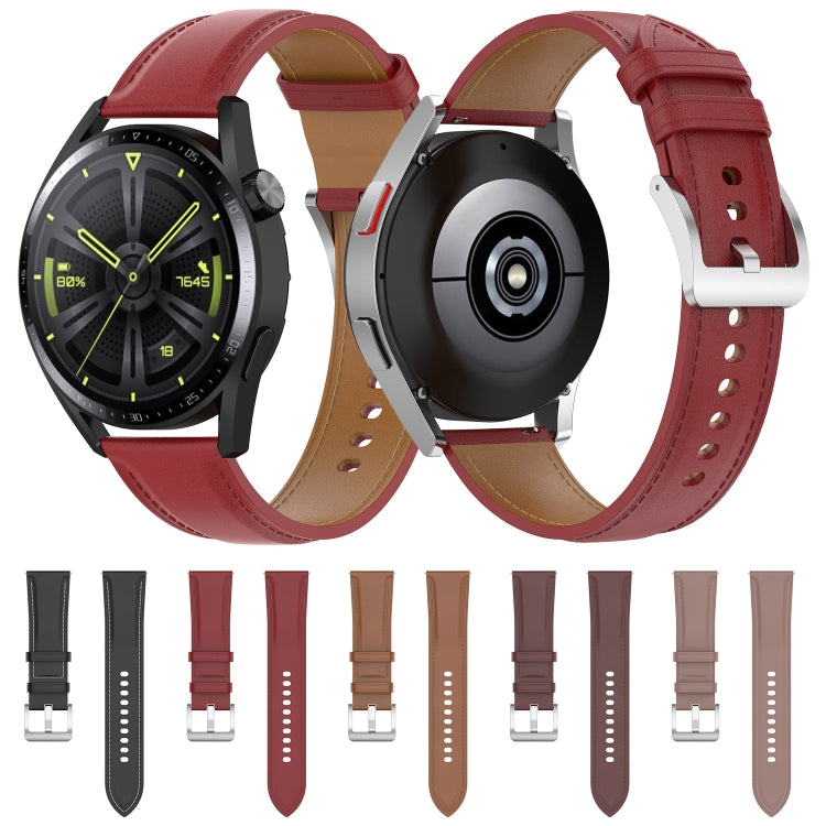 Bracelet de montre en cuir véritable 22 mm pour Huawei Watch GT3 46 mm/GT2 46 mm/Samsung Galaxy Watch3 45 mm