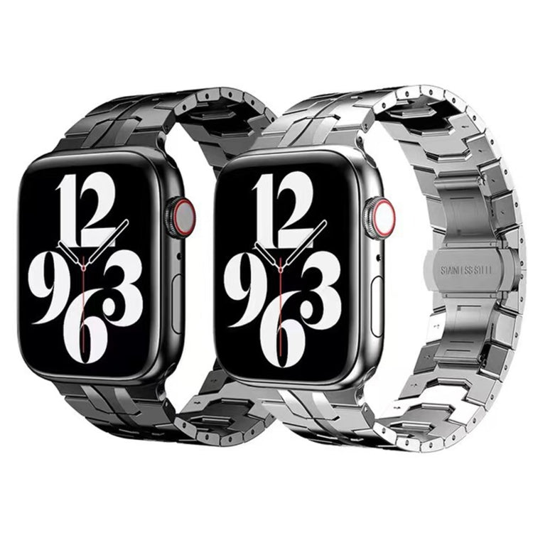 Bracelet de montre en métal à boucle papillon pour la série Apple Watch, 7 41mm / 6&SE&5&4 40mm / 3&2&1 38mm, 7 45mm / 6&SE&5&4 44mm / 3&2&1 42mm