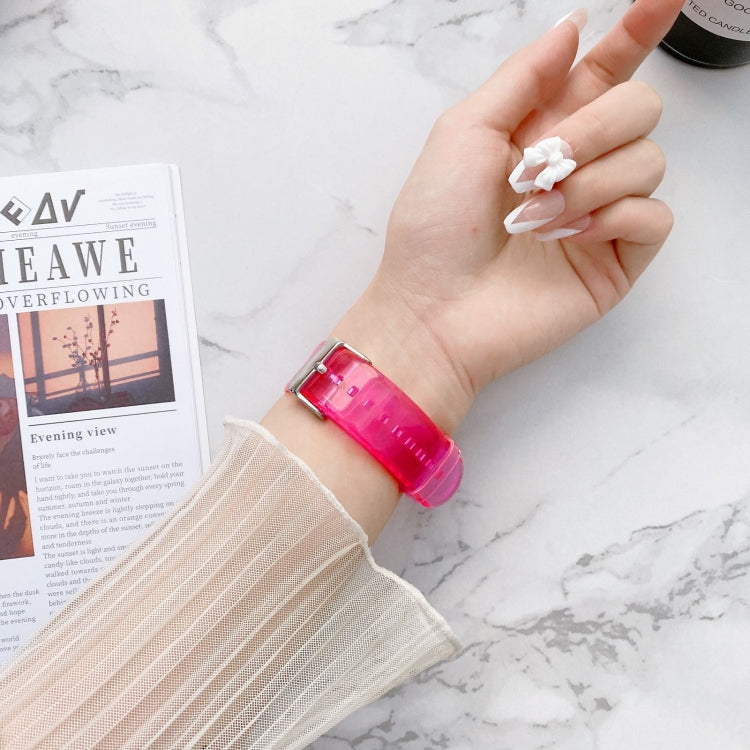 Bracelet de montre transparent en gelée pour la série Apple Watch, 7 41mm / 6&SE&5&4 40mm / 3&2&1 38mm, 7 45mm / 6&SE&5&4 44mm / 3&2&1 42mm