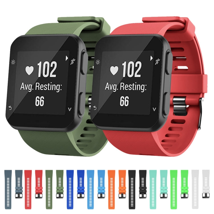 Bracelet de montre en silicone à boucle noire, For Garmin Forerunner 35