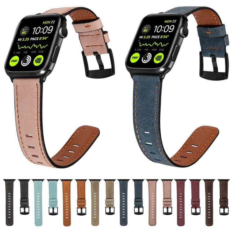 Bracelet de montre en cuir rétro pour Apple Watch Series, 7 41mm / 6&SE&5&4 40mm / 3&2&1 38mm, 7 45mm / 6&SE&5&4 44mm / 3&2&1 42mm