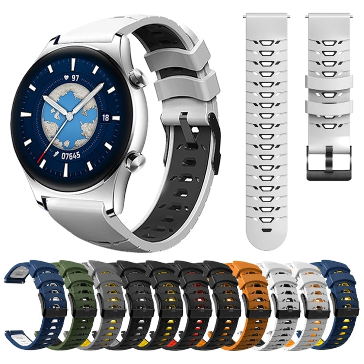 Bracelet de montre en silicone trapézoïdal à trois rangées de trous, For Huawei Watch GT Runner