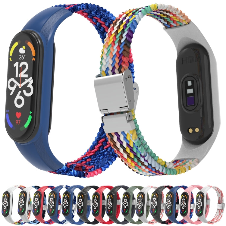 Bracelet de montre intégré en nylon tressé réglable, For Xiaomi Mi Band 7