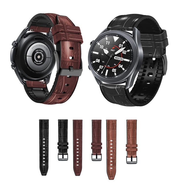 Pour Huawei Watch GT3 Pro 46mm Bracelet de montre en cuir de silicone à texture commune en bambou