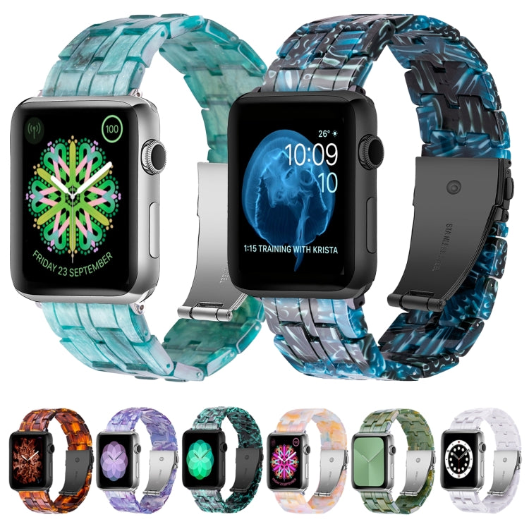 Bracelet de montre en résine à cinq perles pour la série Apple Watch, 7 45mm / 6&SE&5&4 44mm / 3&2&1 42mm, 7 41mm / 6&SE&5&4 40mm / 3&2&1 38mm