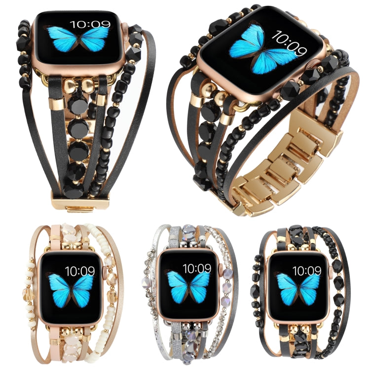 Bracelet de montre de bijoux pour la série Apple Watch, 7 45mm / 6&SE&5&4 44mm / 3&2&1 42mm, 7 41mm / 6&SE&5&4 40mm / 3&2&1 38mm