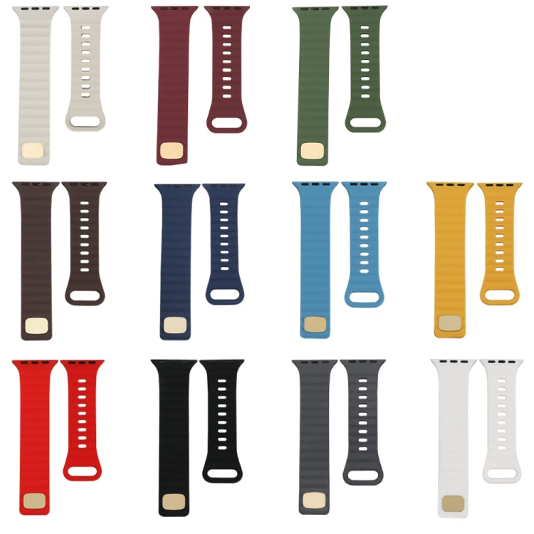 Bracelet de montre en silicone à boucle inversée, For Apple Watch Ultra 49mm / Series 8&7 45mm / SE 2&6&SE&5&4 44mm / 3&2&1 42mm, For Apple Watch Series 8&7 41mm / SE 2&6&SE&5&4 40mm / 3&2&1 38mm