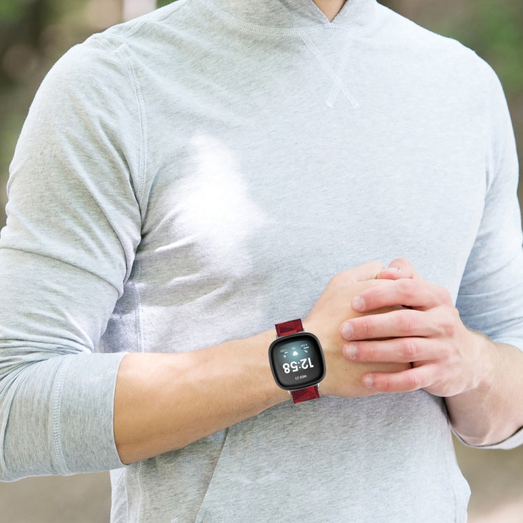 Bracelet de montre universel en toile tissée en nylon, For Fitbit Versa 4 / Sense 2