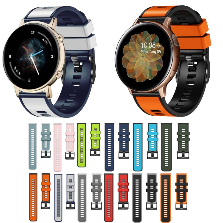 Bracelet de montre en silicone bicolore à armure toile, For Samsung Galaxy Watch 5 40mm / 44mm