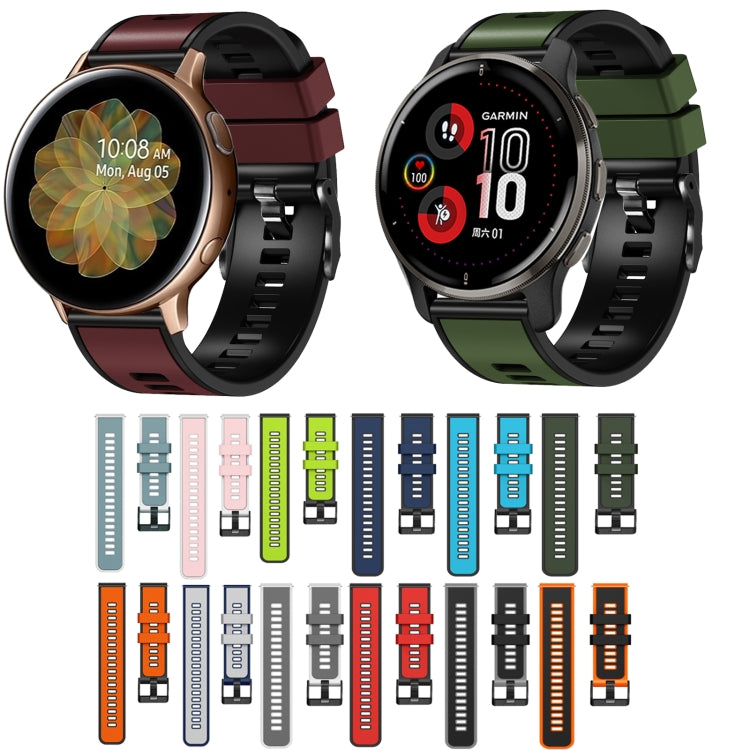 Bracelet de montre en silicone bicolore à armure toile, For Samsung Galaxy Watch 5 Pro 45mm