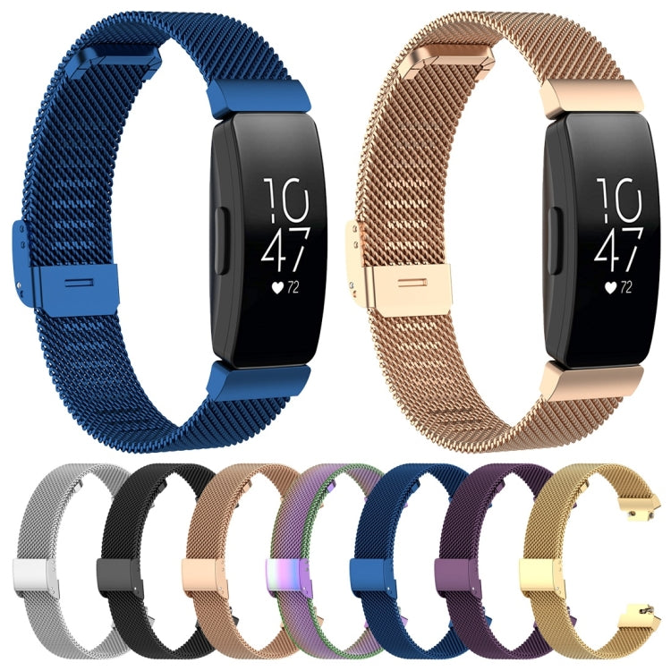 Bracelet de montre en maille métallique en acier inoxydable pour Fitbit Inspire / Inspire HR / Ace 2, Size: L