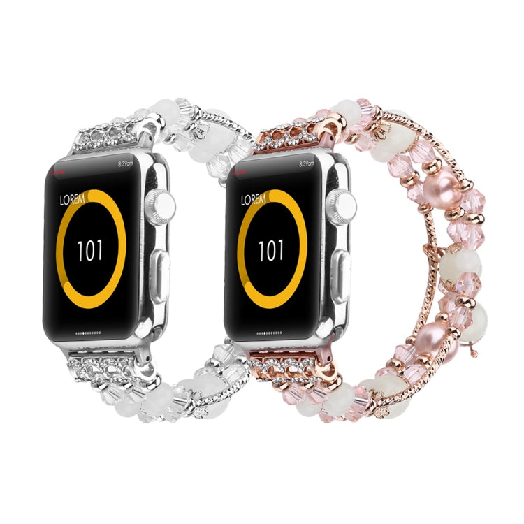 Bracelet de montre en agate lumineuse, For Apple Watch 5 & 4 40mm / 3 & 2 & 1 38mm, For Apple Watch Ultra 49mm / Series 8&7 45mm / SE 2&6&SE&5&4 44mm / 3&2&1 42mm
