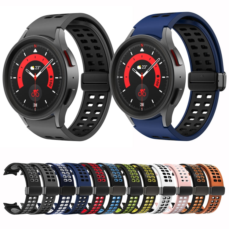 Bracelet de montre en silicone à boucle déployante à double rangée, For Samsung Galaxy Watch5 Pro