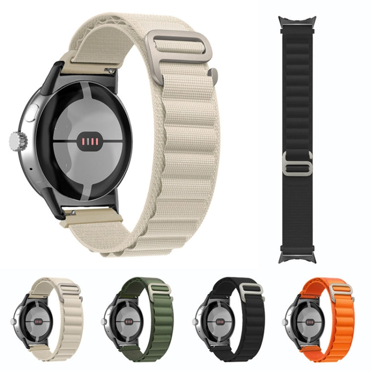 Bracelet de montre en nylon avec connecteur noir, For Google Pixel Watch 4 / 3 / 2 / 1 41mm