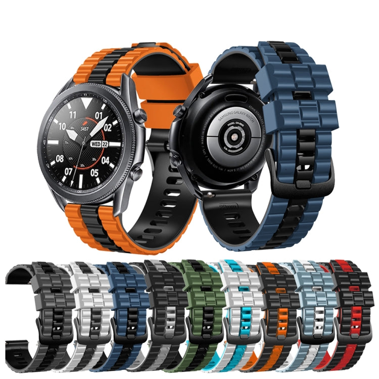 Bracelet de montre bicolore en silicone style océan universel 22 mm