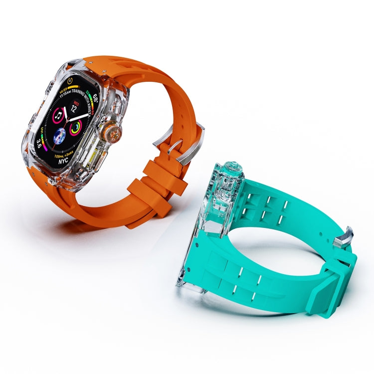 Bracelet de montre en caoutchouc fluoré avec boîtier en armure transparente, For Apple Watch Ultra 3 / 2 / 1 49mm