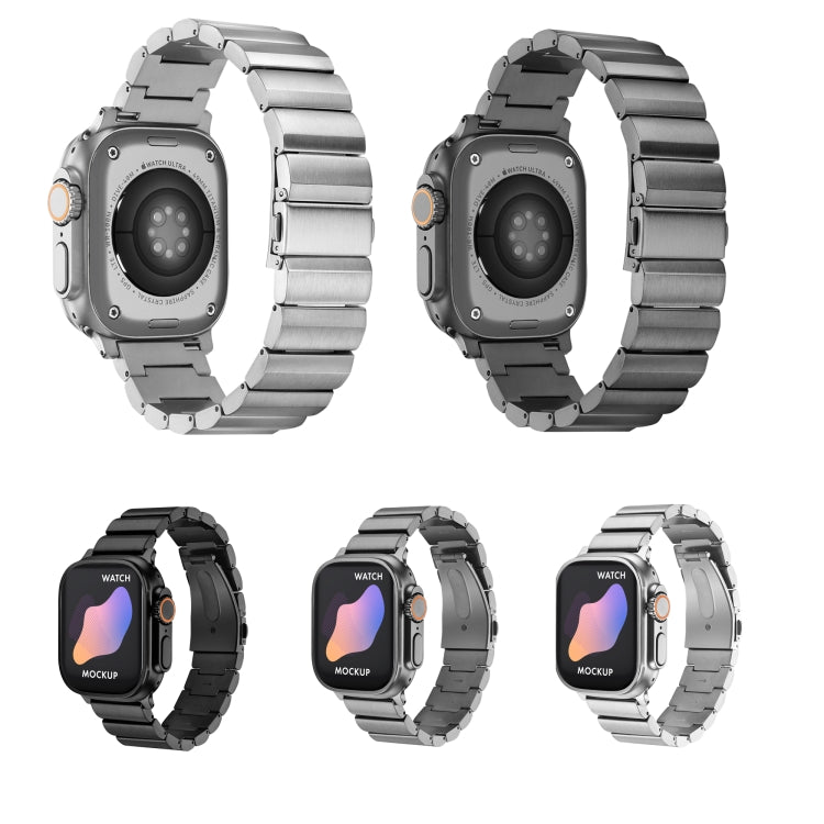 Bracelet de montre en alliage de titane à boucle plate, For Apple Watch Ultra 49mm / Series 8&7 45mm / SE 2&6&SE&5&4 44mm / 3&2&1 42mm, For Apple Watch Series 8&7 41mm / SE 2&6&SE&5&4 40mm / 3&2&1 38mm