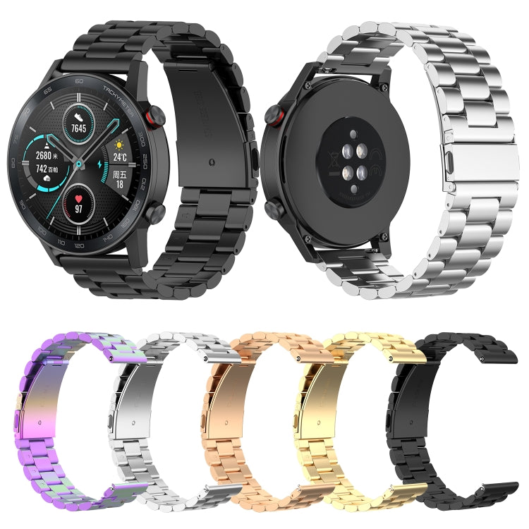 Bracelet de montre en acier inoxydable à trois perles de 22 mm, For Honor Watch GS 3i