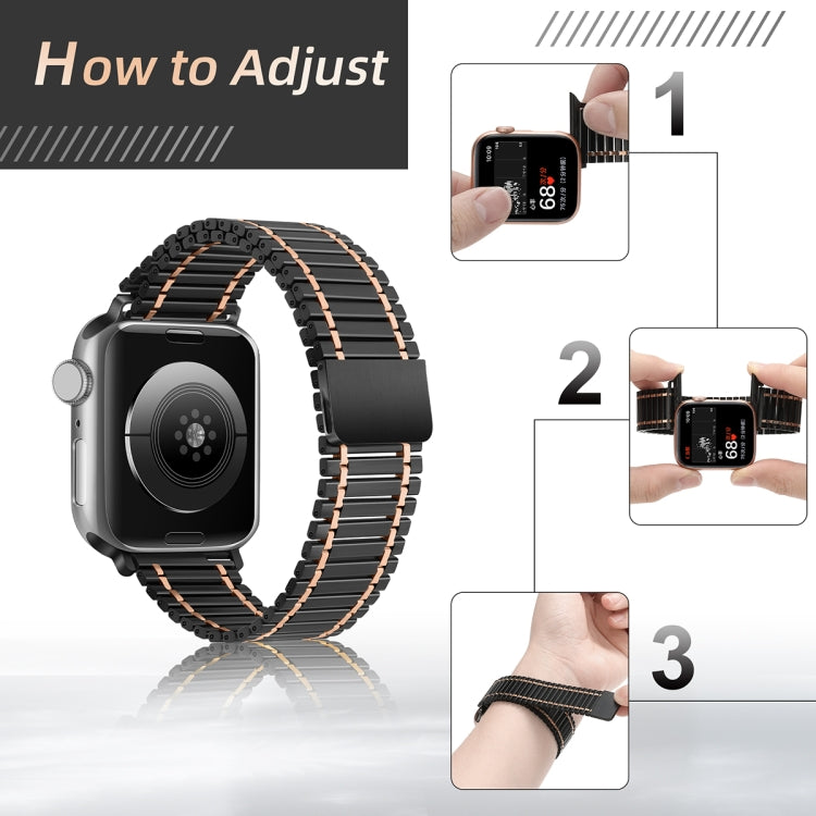 Bracelet de montre en acier inoxydable magnétique à chaîne, For Apple Watch Series 8&7 41mm / SE 2&6&SE&5&4 40mm / 3&2&1 38mm, For Apple Watch Ultra 49mm / Series 8&7 45mm / SE 2&6&SE&5&4 44mm / 3&2&1 42mm