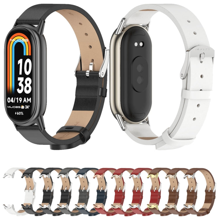 Bracelet de montre en cuir PU microfibre Mijobs, For Xiaomi Smart Band 10 / 9 / 8