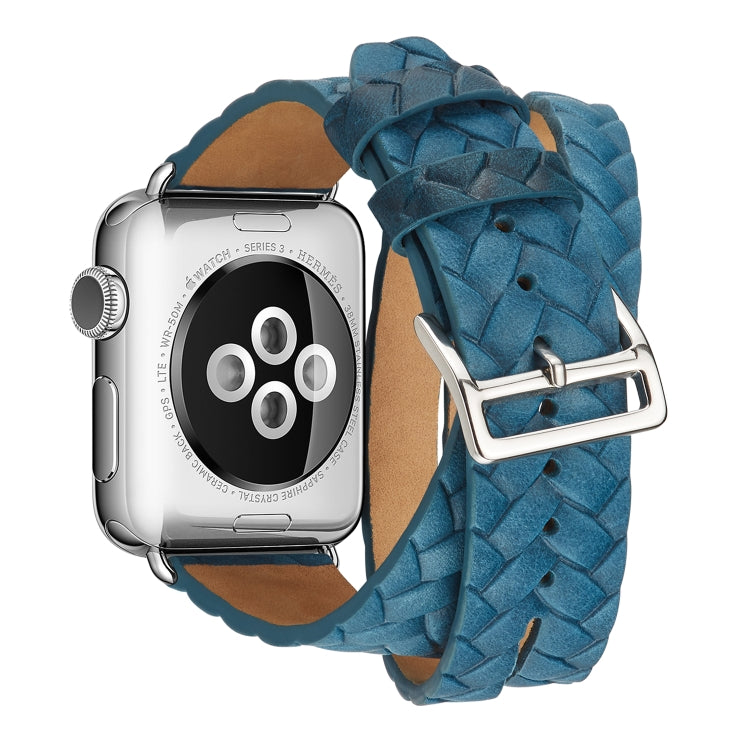 Bracelet de montre en cuir de première qualité avec couronne en relief, For Apple Watch Series 5 & 4 40mm / 3& 2 & 1 38mm, For Apple Watch Series 7 45mm / 6 & SE & 5 & 4 44mm / 3 & 2 & 1 42mm