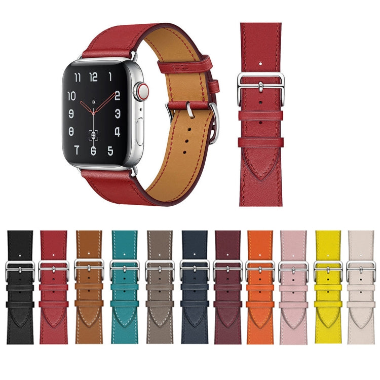 Bracelet de montre en cuir de remplacement, For Apple Watch Series 7 41mm / 6 & SE & 5 & 4 40mm / 3 & 2 & 1 38mm, For Apple Watch Series 7 45mm / 6 & SE & 5 & 4 44mm / 3 & 2 & 1 42mm