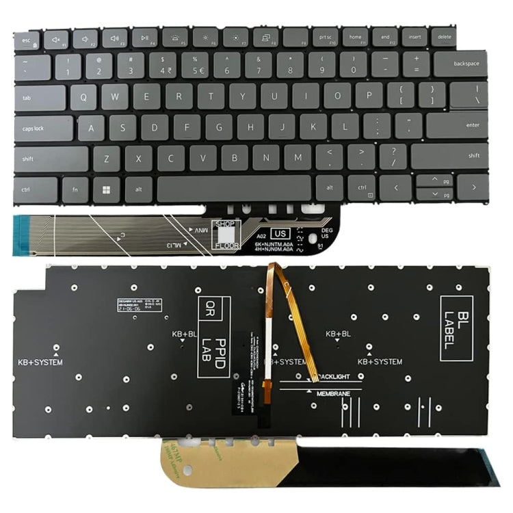 Clavier rétroéclairé version américaine, For Dell Latitude 7400 / E7400 / L3400 / 5400, For Dell Vostro 5310 / 5320
